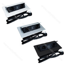 Stolová vyklápacia 2x 230V+ 2x USB s káblom 2m