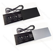 Stolová zásuvka MODUL (195x75mm) 2Z 230V+2x USB 2A 1,8m kábel