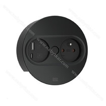 Stol.otoč.zásuvka TWIST 2 946.106 1x zásuvka 230V + USB A/C 22W + 2m napájací kábel,čierna matná