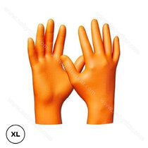 Jednorázové rukavice oranžová Nitril Ultra Grip nepudrované vel.XL 50 kusov