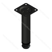Nábytk.noha 150mm Fi25 10kg, čierna 