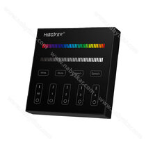 LED  ovládací panel  RGBW 4-zónový pre rádiový prijímač RGBW-3 čierny (2xAAA bat. neobsahuje)