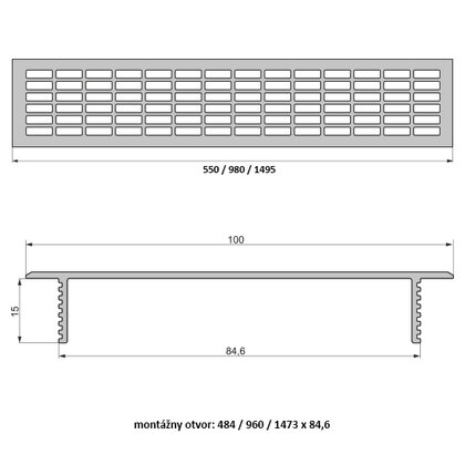 Ventilačná mriežka AL, 100mm