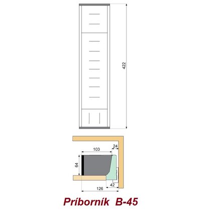 EVO príborník, do EVOboxu hĺbky 450