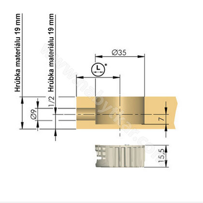 Excenter pre namahane spoje SPIRAL LOCK (hl.karta -sklada sa z 3 podkariet)