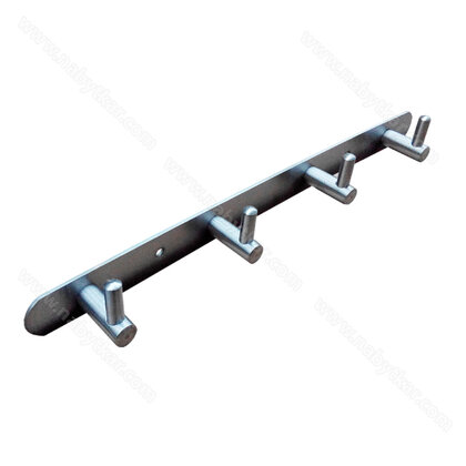 Vešiaková lišta - 4 L vešiaky (300x38/158) leštený inox / LUX