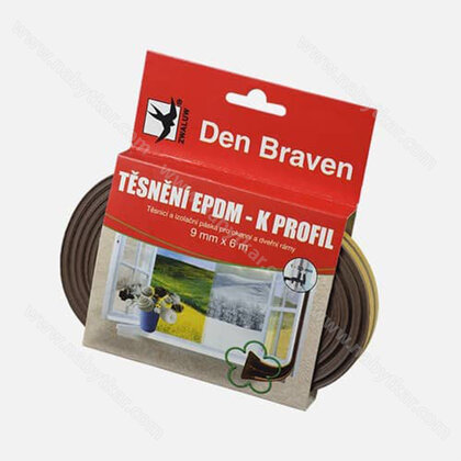 Tesniaci profil- K (E) 9x4x6m hnedý EPDM (Mappy) / Den Br.