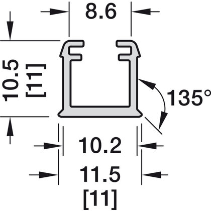 Häfele Loox5 profil 1101 pro osvětlovací LED pásky 8 mm,Polykarbonát, bílý opál, 3000 mm 833.95.725