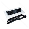 Stolová vyklápacia 2x 230V+ 2x USB, biela  s káblom 2m